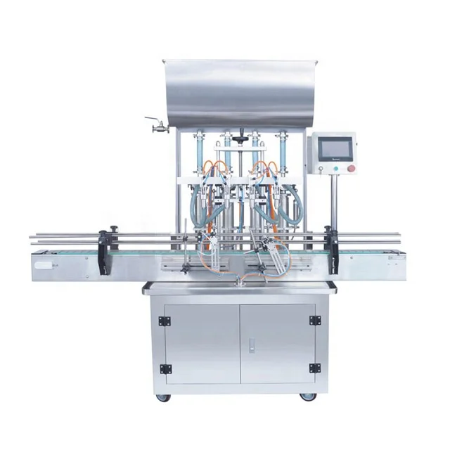 Automatic 4 Head Paste Water Bottle Line Oil Filling Production Machines 50~1000ml Dia:40-90mm H:80-2300mm