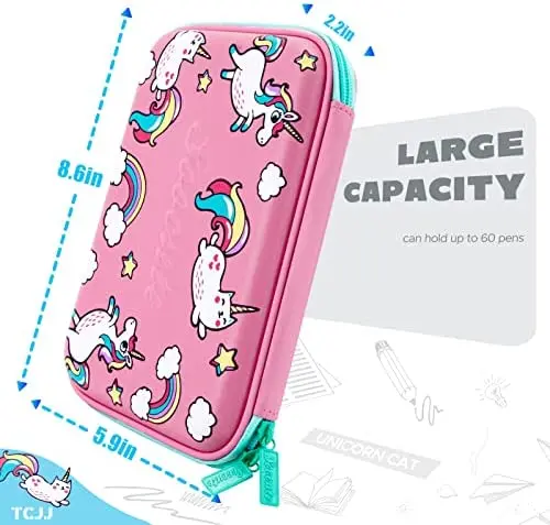 BEYOND Large 3D EVA Unicorn Waterproof Custom Cute Pencil Case Pouch for Girls Kids School