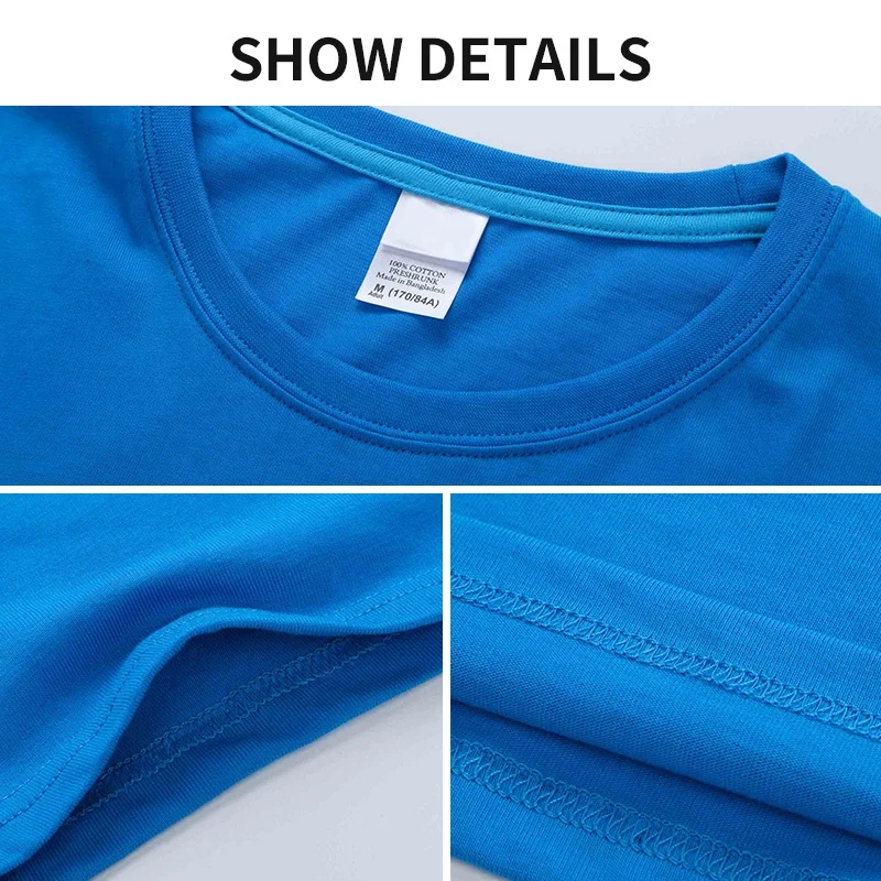 Summer 100% Cotton T shirts Mens Round Neck Clothing Casual T Shirt Breathable Gym Fitness Training Shirts For Women