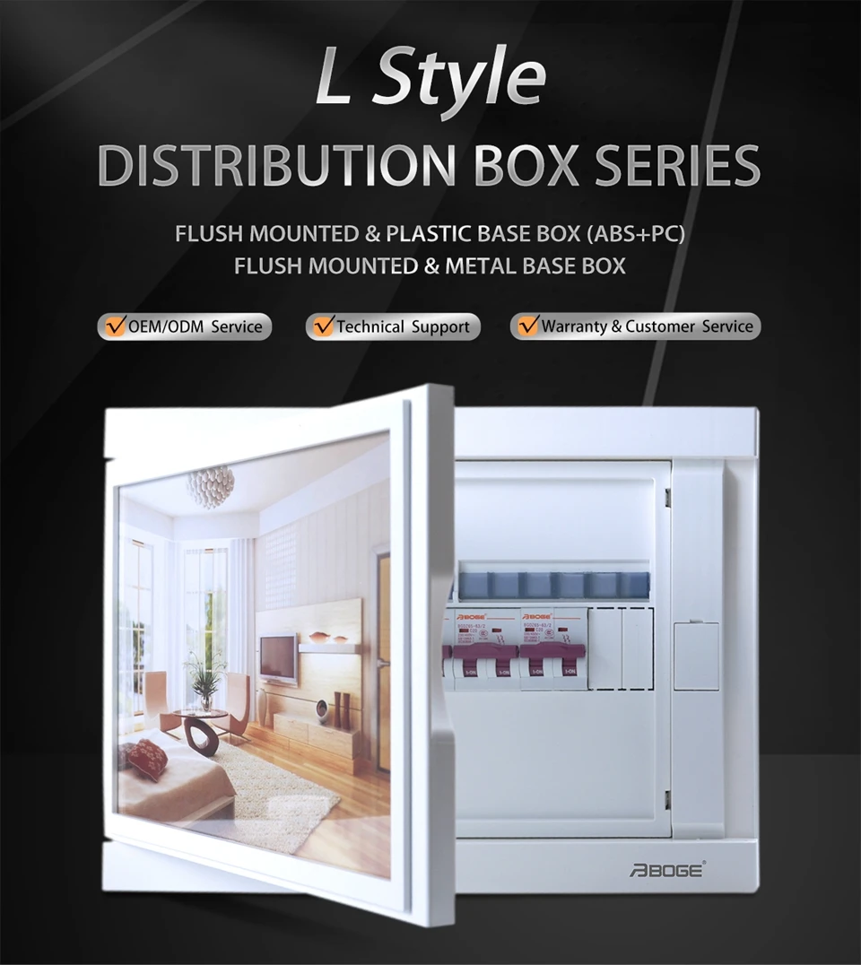 BOGE 10 Way Electrical Plastic Power Switchboard Distribution Box Main Circuit Breaker Box