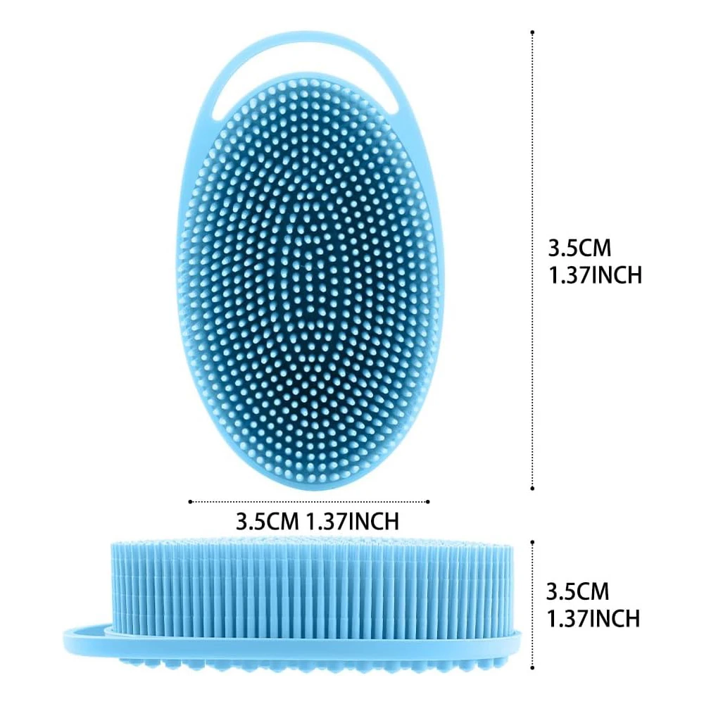 High Quality Soft 2 in 1 Silicone Bath Brush Exfoliating Body Shampoo Cleaning Hair Massage Shower