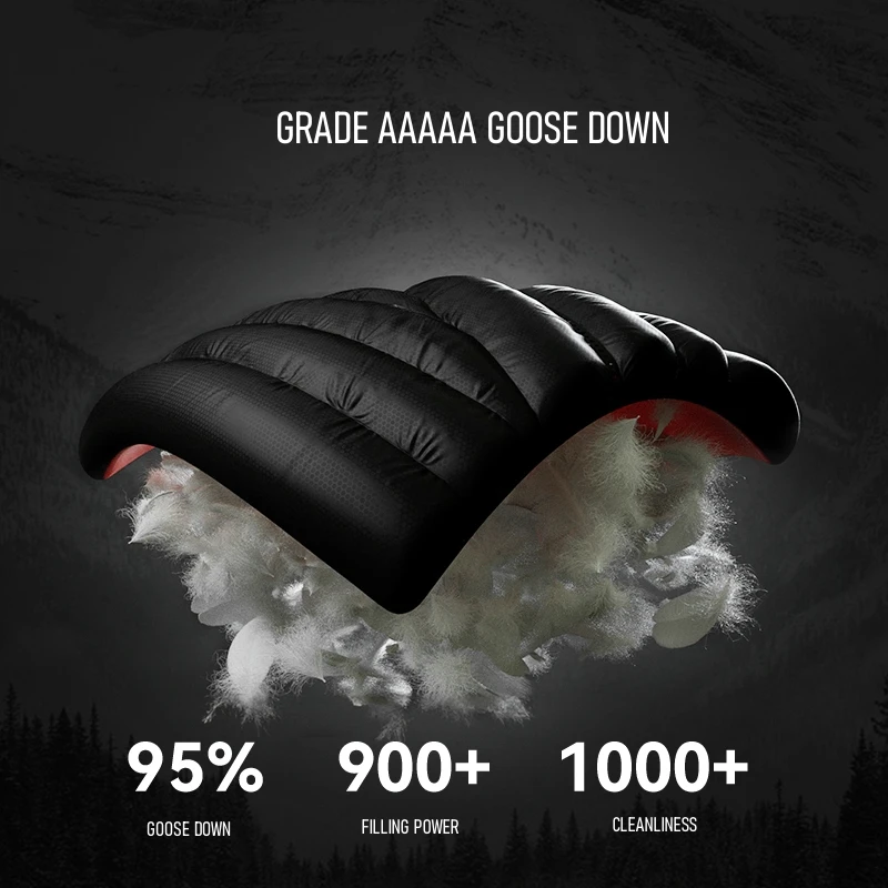 900 Fluffy 95% Goose Down Jacket 2024 Winter New Design Unisex Warm Windproof Puffer Jacket High Performance Custom Logo Outdoor