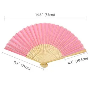 personalized  wedding favor bamboo silk folding fans with different colors available