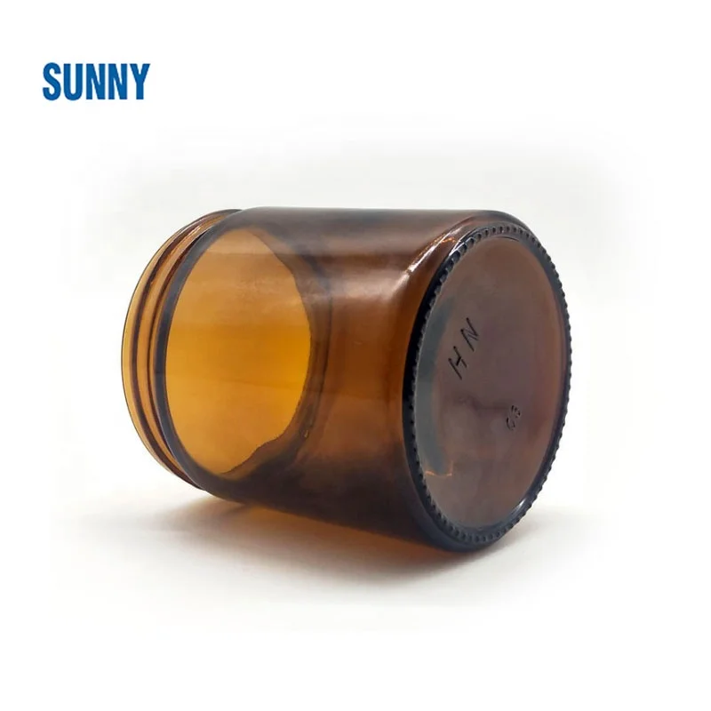 8oz 16oz 250ml 500ml 1000ml amber wide mouth glass jar with cap amber glass jar candle Empty Glass Jar With Aluminum Metal Lid