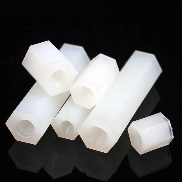 White M2 M2.5 M3 M4 M5 double inside threaded Hex Nylon Standoff Spacer