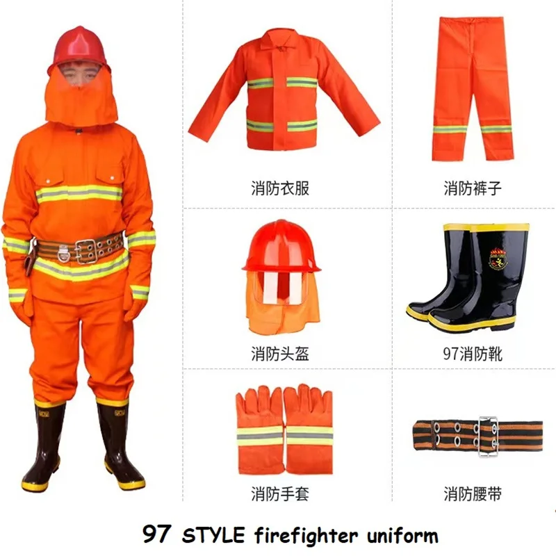 AntiFire FireFighter Equipment Fireman kits Firefighter Gear Uniform EN 469 Bunker Turnout Gear NOMEX Fire Fighting clothing