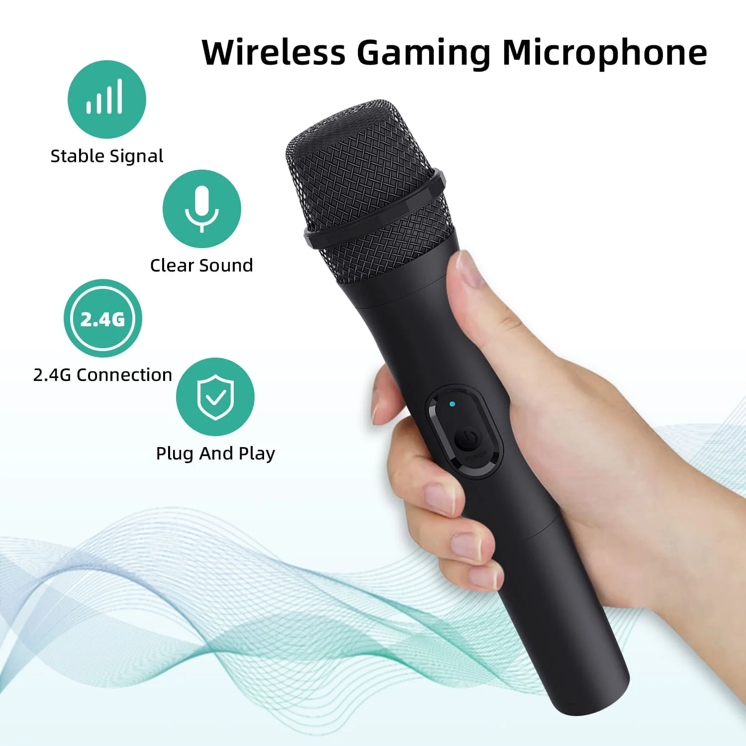 Honcam 2.4G Wireless Microphone Professional for PS5 for Xbox One 25ms Low Latency Gaming Mic for Nintendo Switch OLED KTV / PC