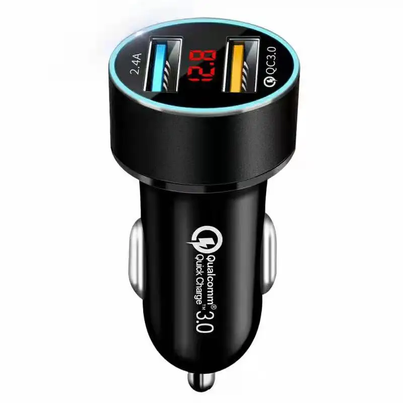The New 36W PD Car Charger with QC 3.0 Digital Display usb portable charger Fast Charging Ibd New Arrival 58w 3 Ports