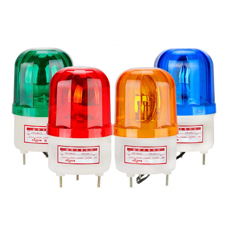 Предупреждающие ночные огни 220VAC вращающийся мигающий сигнальный свет красный светодиодный предупреждающий 75/97 мм Диаметр наружного освещения