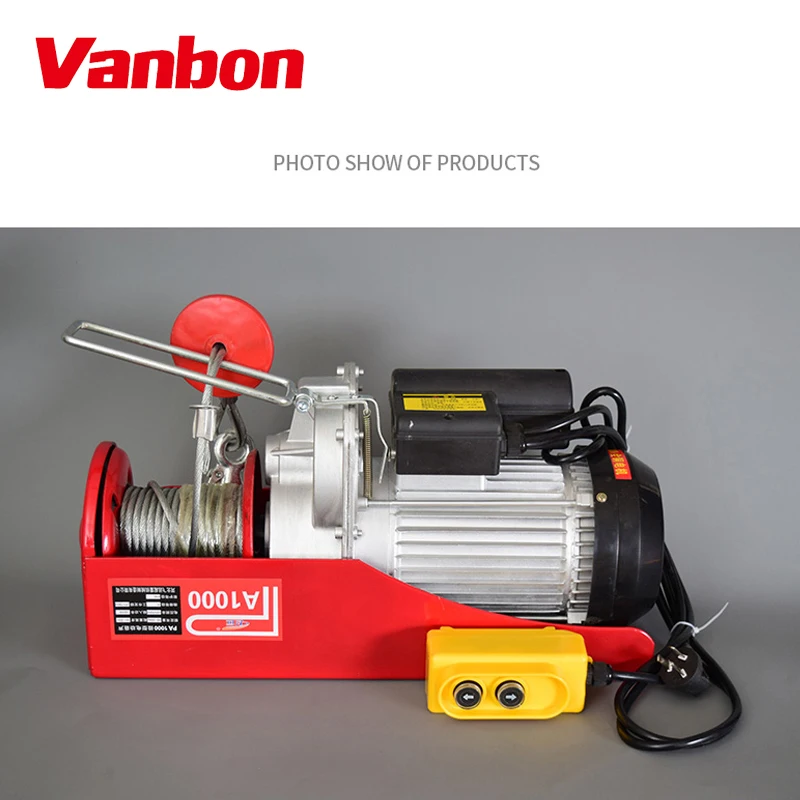 Vanbon PA400 PA800 1 ton 1.2 ton Small Wire Rope Mini Electric Hoist  electric winch electric hoist