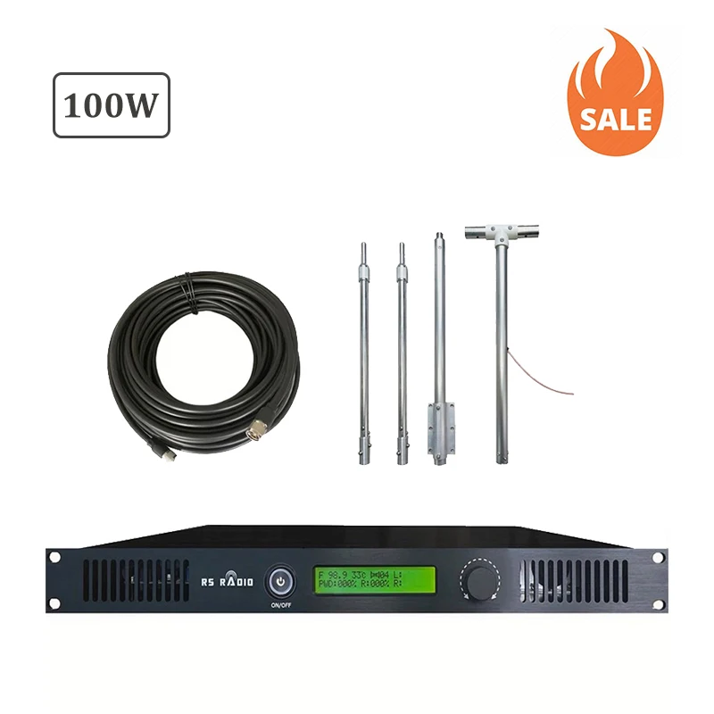 FREE SHIPPING 100 watt 100W FM Transmitter for Radio Station Complete fm radio station equipment