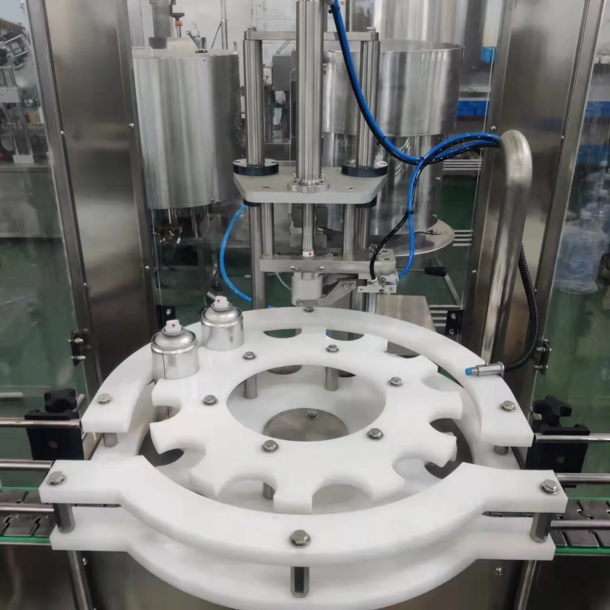 2023 hot sale Automatic hairspray aerosol Pneumatic Bottling Filling Line Plant Equipment Factory Manufacturer