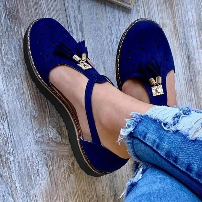 Wholesale Fashion 2024 Summer Casual Casual Flat Platform Heel Tassel Buckle Strap Shoes Sandals Women slippers