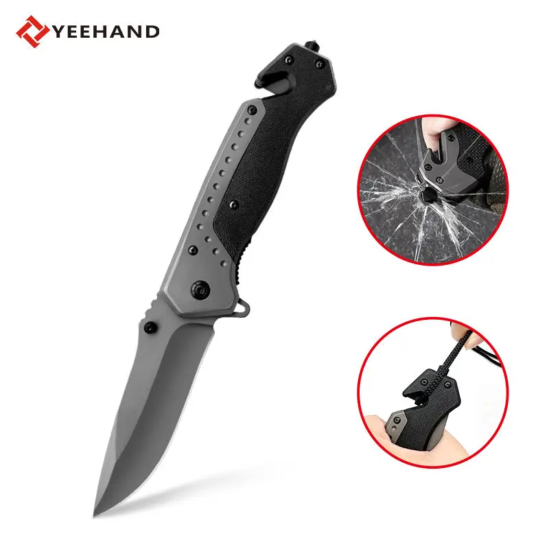 OEM Multi Function Survival Pocket Knife Lanyard Cutter Glass Breaker Folding Knife Tactical Outdoor Knife