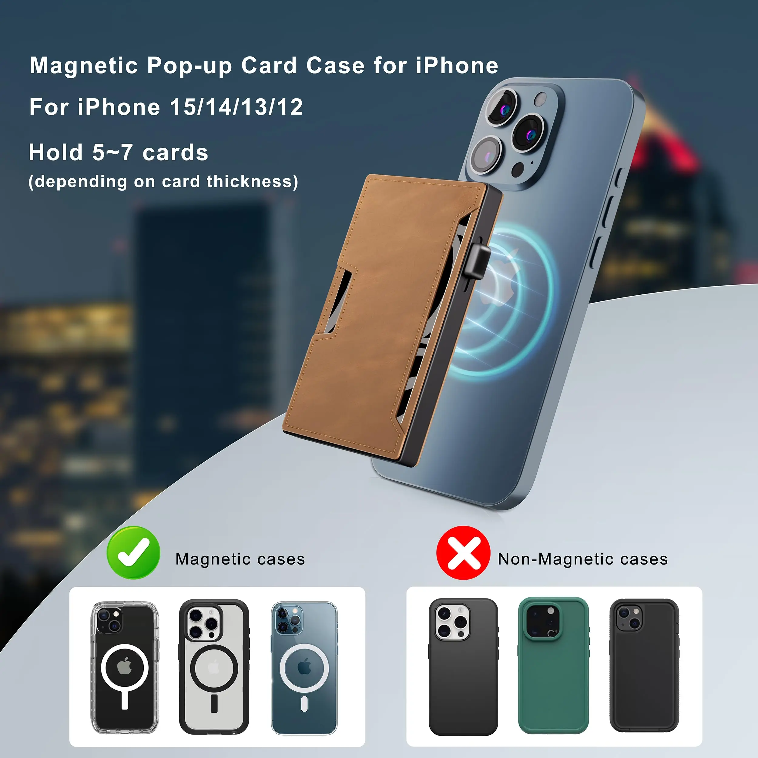 Custom Logo Pop Up Credit Card Holder Air Tag Wallet RFID Blocking Minimalist Carbon Fiber PU Leather Metal Aluminum Wallet