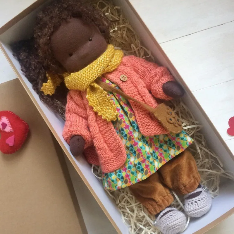 Y-F Cotton body Waldorf doll art hand child cartoon mini doll gift box packaging lovely crochet doll toy