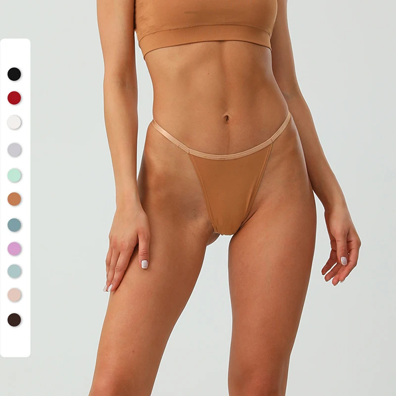 2023 Hot Wholesale Pure Cotton Large Size Underwear T-thong Thin Sexy European Size Women Seamless Bikini Culotte Tangas Thongs