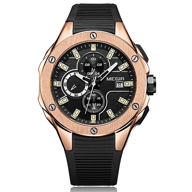 Hottest Megir Quartz Watch 2053 Waterproof Chronograph Sport Wrist Watch Relogio Masculino