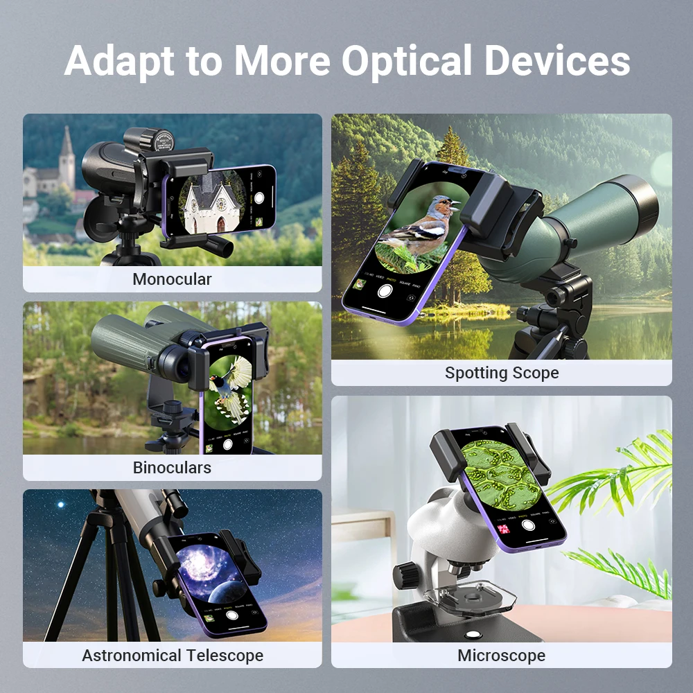 Apexel Universal Rotatable 360 Degree Eyepiece Connector Clip for Binoculars Monocular