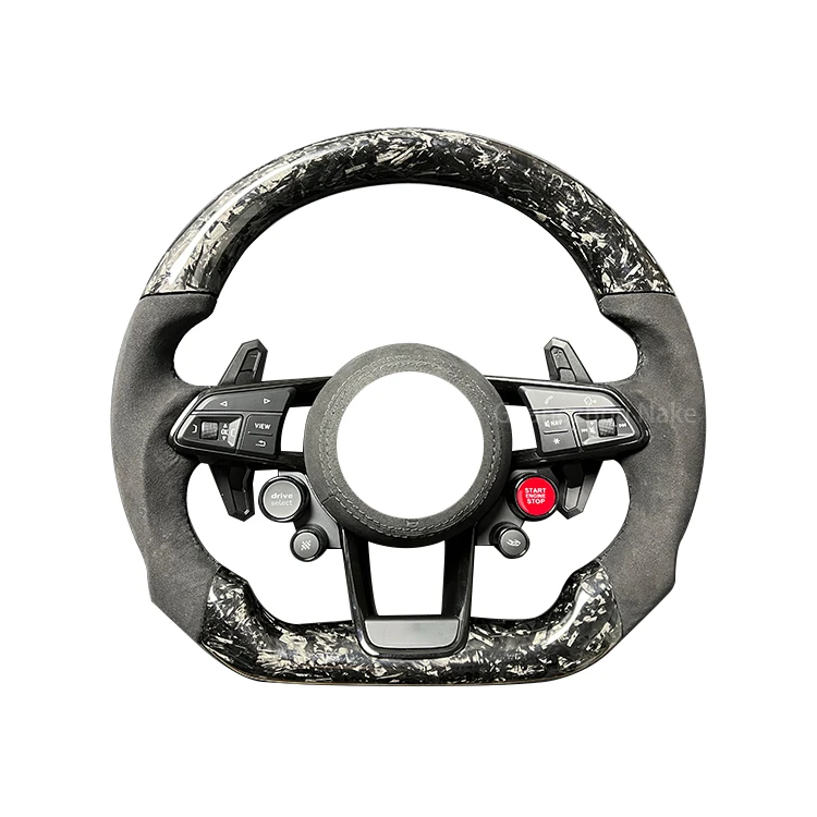 2021 High Quality Black Carbon Fiber Steering Wheel for Audi R8 RS3 RS5 Q7