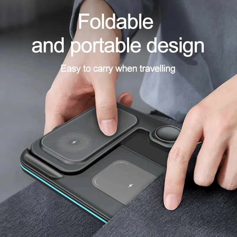 3In1 15W Smart Watch Magnetic Multi Function Charger Stand Qi Fast Wireless Phone Charging for iohone 11 12 13 14 15 16 pro max
