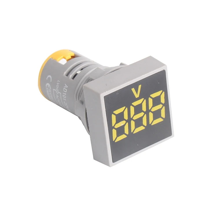 CE AD16 22 мм квадратные мини светодиодный индикатор лампы цифровой измеритель напряжения переменного тока Вольтметр