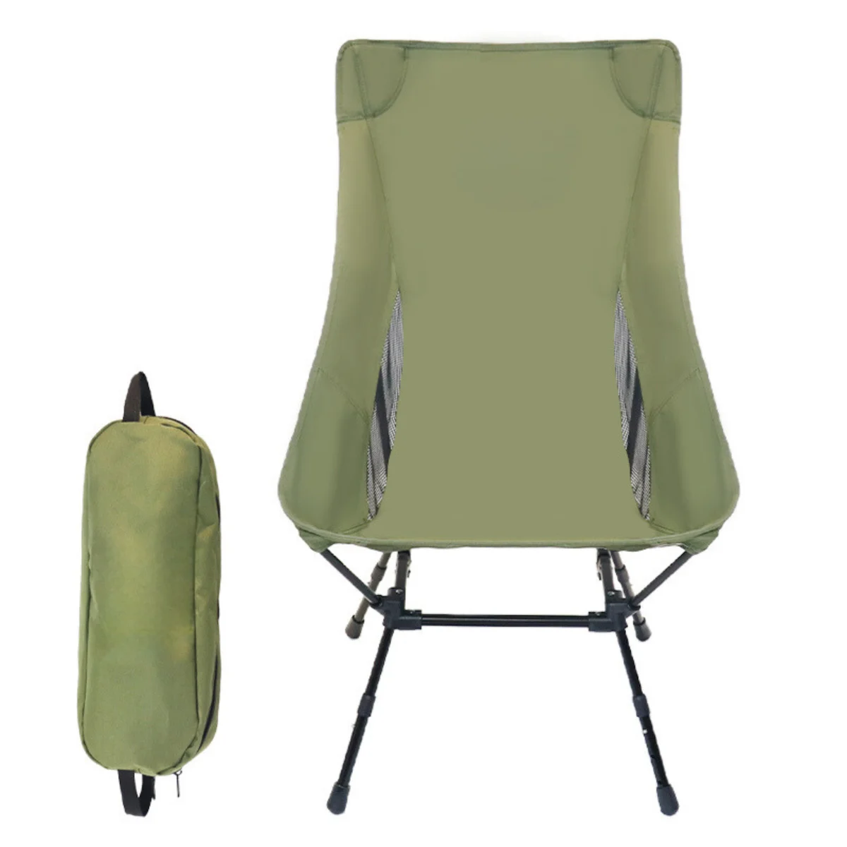 Hot Sale Height Adjustable Folding Chair Portable Moon Chair Square Frame Picnic Camping Seat Foldable Beach Chairs