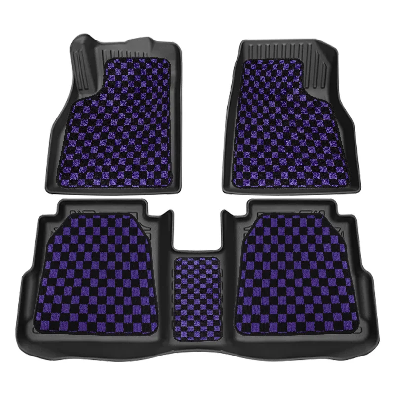 5 pieces universal interior Polypropylene+pvc car mats pvc rubber car floor mat Quality Colorful auto mat rug car foot pad