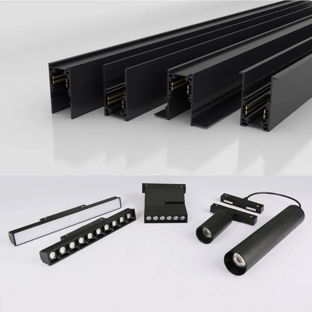 DIY custom Magnetic linear track light system Track spot light with various types lamps
