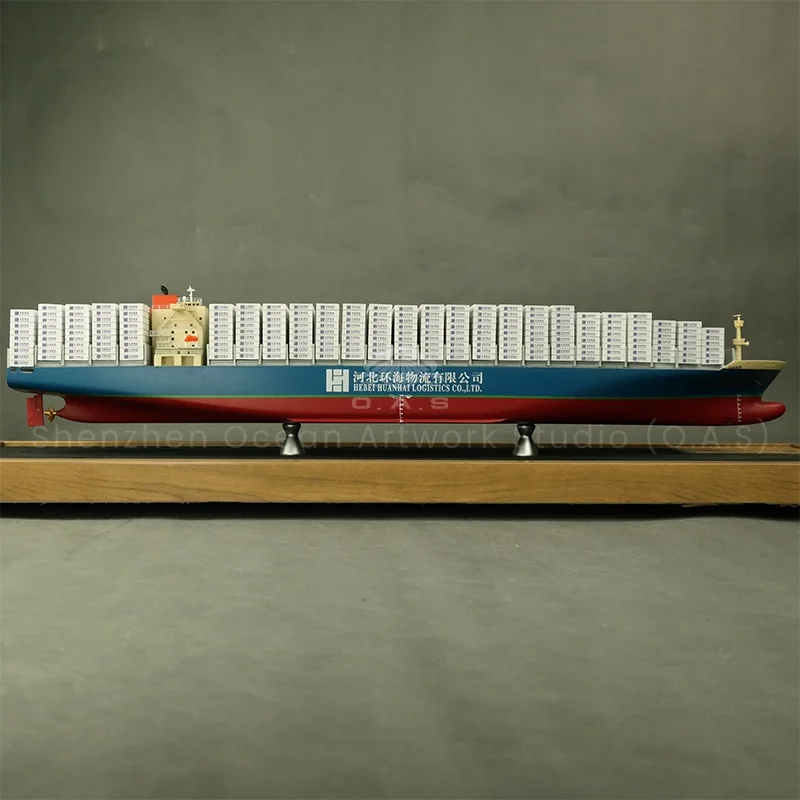 O.A.S Handmade 65cm Ship Model Factory Shipping Gift Hobby Display Cases Beautifully Crafted Container Ship Model