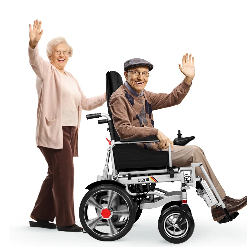 Best Seller Excellent All Terrain Soft Electric Wheel Chair Elderly Folding Power Electric Wheelchair with Big Wheels