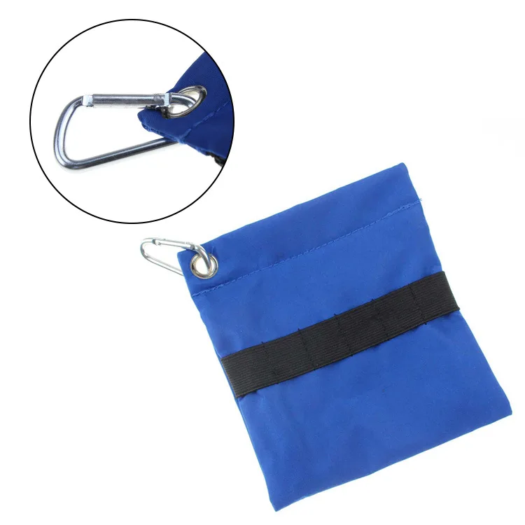 Amazon Hot Sales Blank Golf Training Aid Accessories Products Nylon Golf Tee Pouch Golf Bag with Metal Carabiner
