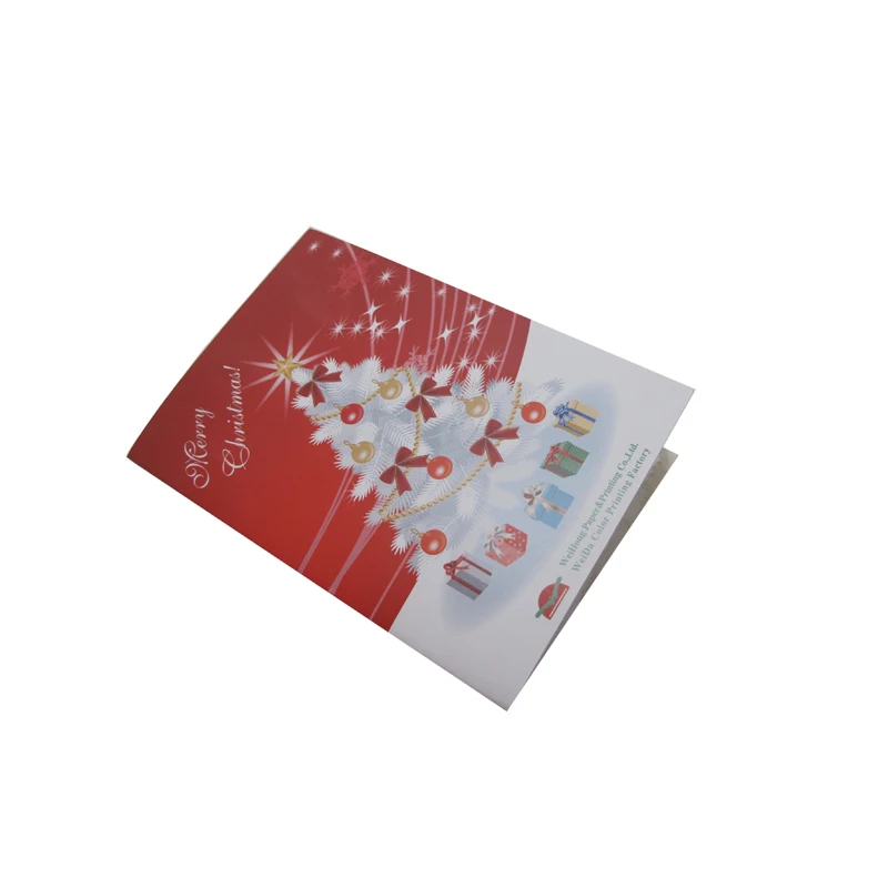 Custom Printed Luxury Christmas Card Xmas Tree Greeting Card Thank You Card Free Design