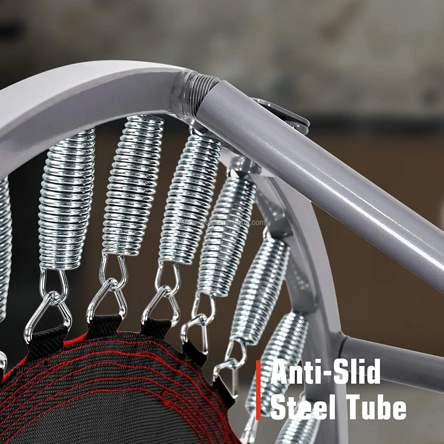 Folding Mini Exercise Trampoline with Resistance Bands Rebounder Trampoline for Adults Fitness Indoor Trampoline for Bounce Work