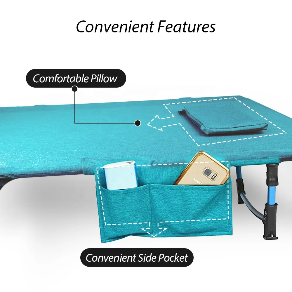 Outdoor Ultralight Aluminum Frame Folding Camping Cot Bed
