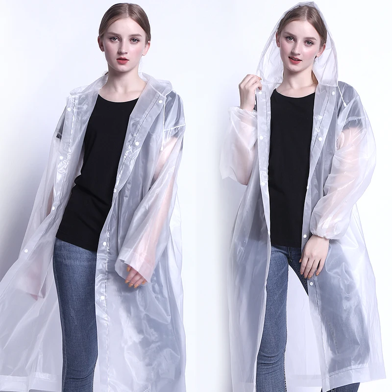 Adult Portable waterproof Raincoat Rain Poncho with Hoods and Sleeves for men and women