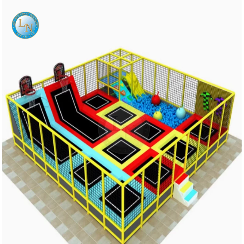 Trampoline Park With Basketball Multifunctional Ninja Course Soft Play Slides for Commercial Indoor Playground Trampoline Park