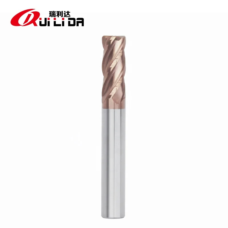 RLD factory manufacturer high quality HRC55 solid carbide endmill 4 flutes 8x60mm flat end mill for cast iron