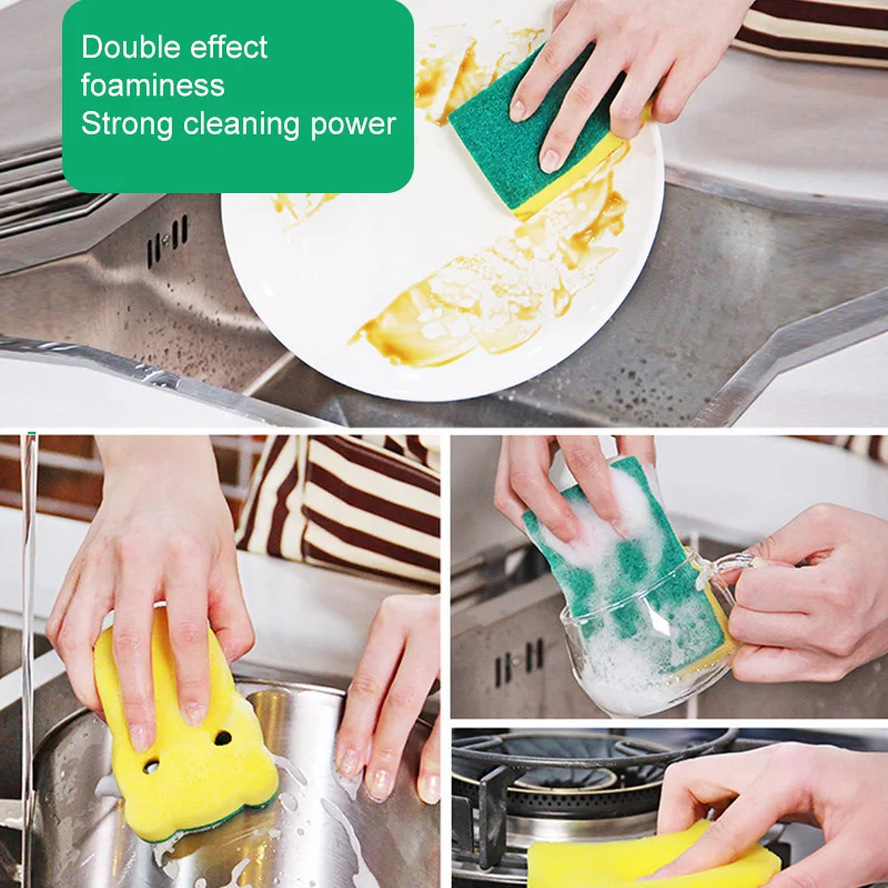Dish sponge cleaning cloth Kitchen supplies Dishwashing cloth Household cleaning cloth rag emery magic wipe