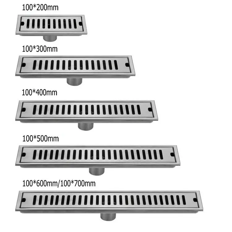 Balcony Toilet Modern Bathroom  Anti Odor Drainage Shower Long Covers Linear Stainless Steel Floor Drain