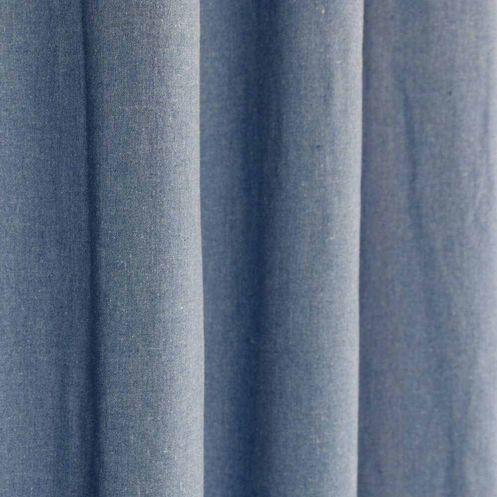 OWENIE Outdoor Blackout Grommet Window Curtain Burlap Total Blackout Window Curtain Blue linen curtain