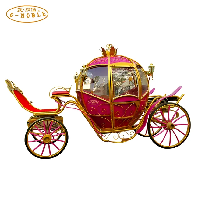 
Romantic dream horse carriage for the wedding Graceful princess pumpkin horse carriage for sale 
