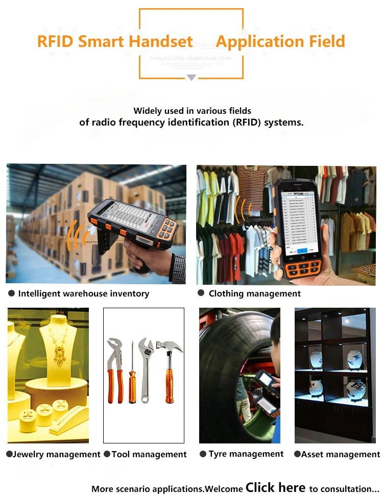 Портативный сканер штрих-кодов impinj uhf rfid 1D
