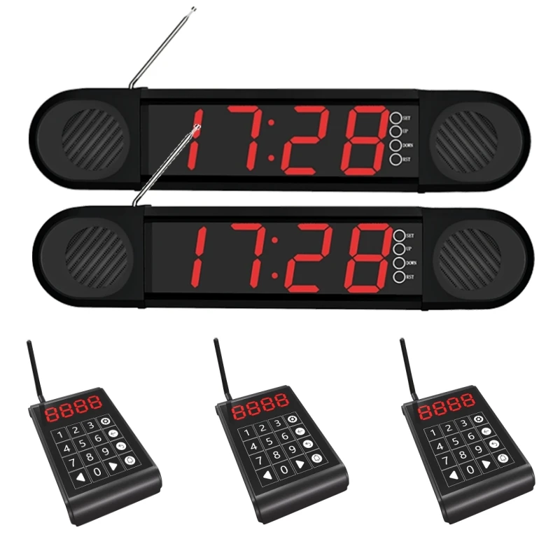 Wireless 4-Digital Restaurant Clinic Nursing Home Long Range Wireless Led display kitchen call waiter system