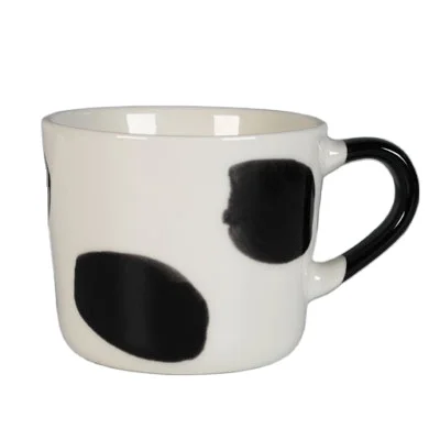 Personality Sesame Dot Ceramic mug Cute Cow milk water Cup Couple Drinking coffee Cup