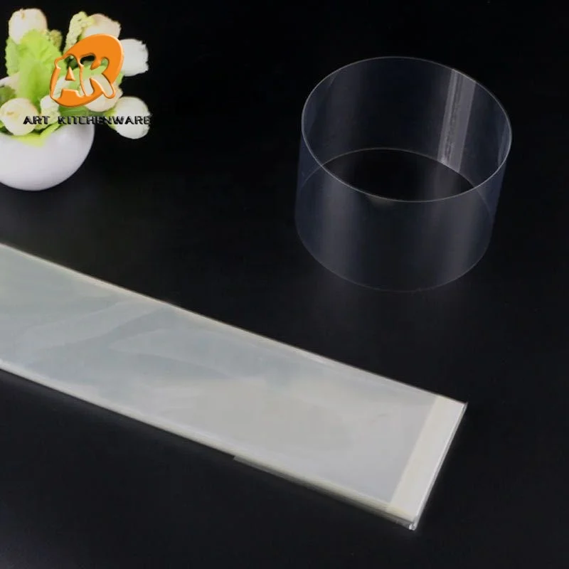 AK Custom Self-adhesive Acetate Film Clear Plastic Sheet Cake Collars Strips for Cake Chocolate Mousse Baking Cake Decoration