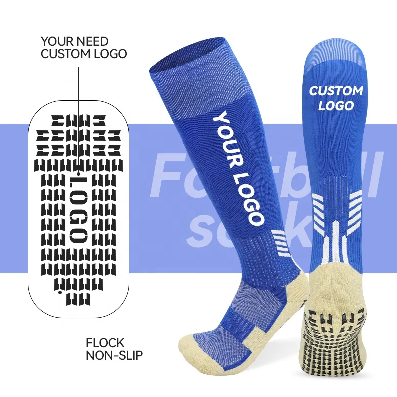 LINGTU custom non slip sole professional football socks for adults