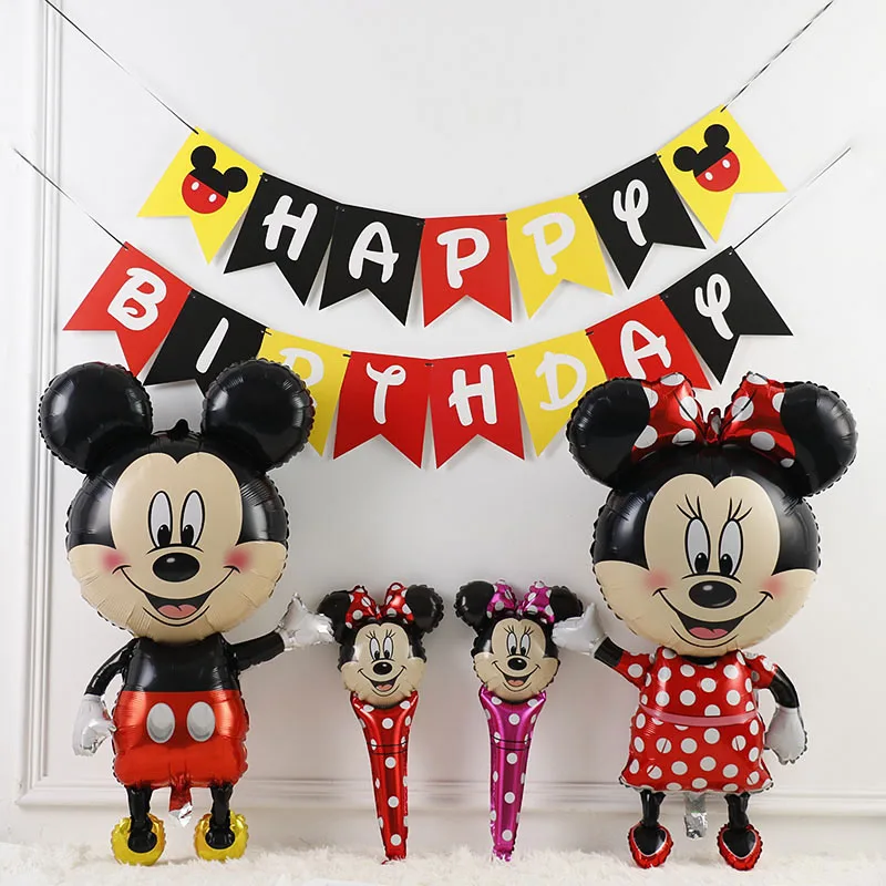 Воздушные шары «Микки Маус», Минни Маус 32 дюйма, фольгированный надувной шар, украшение для детского дня рождения
