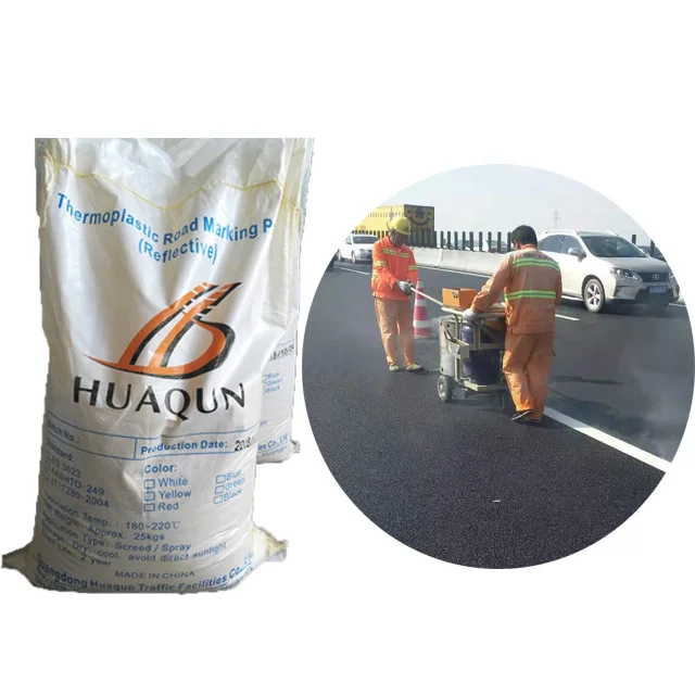 Guangzhou Manufacturer Thermoplastic White and Yellow Road Marking Paint Powder for Construction