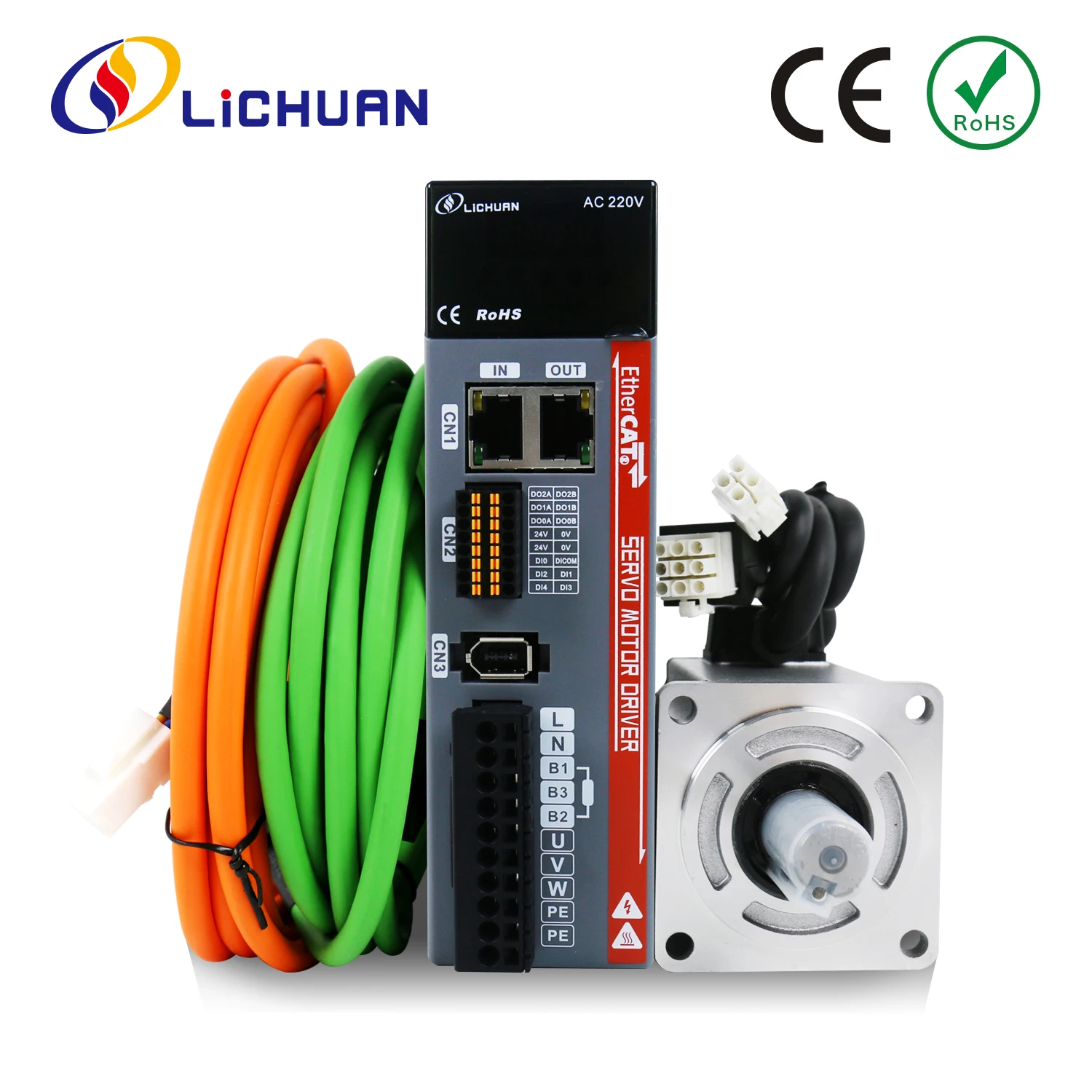 Lichuan LC10E20E 750W 1000W 2500/3000RPM 4.5/5.8/4.6A AC Servo Driver Motor 2.39/3.2/4.0N.m AC Servo Motor Driver Controller Kit